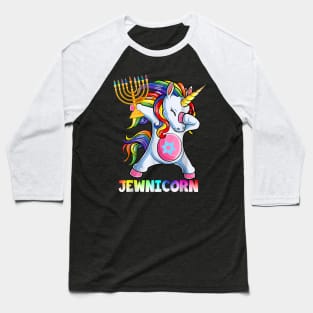 Hanukkah Dabbing Unicorn Jewnicorn Chanukah Jewish Xmas Baseball T-Shirt